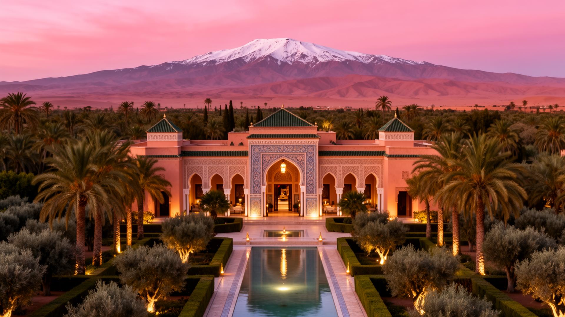 Le Royal Sahara Palace at dusk